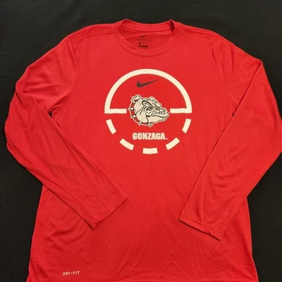 Nike Dri-FIT Gonzaga Bulldogs Long Sleeve T-Shirt Red Men’s L – NCAA Basketball - Image 1 of 4