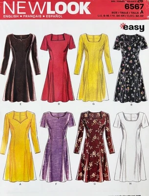 New Look Sewing Pattern 6567 Misses EASY Princess Seam Dress Sizes 6 - 16 - Image 1 of 2