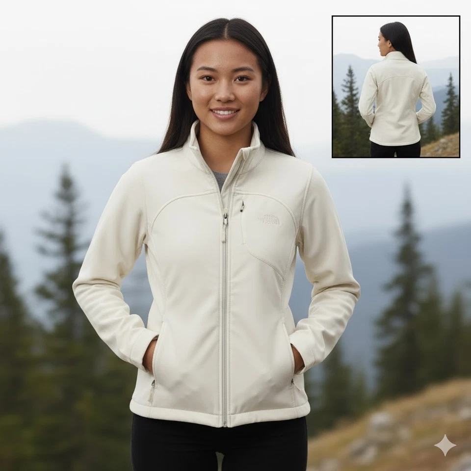 Chaqueta forrada de vellón The North Face para mujer M mediana crema suave Foto 1 de 4