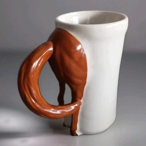 VTG 1992 Happy Appy Valley Studio Horse Mug Tail Handle Rare Both Black Hooves - Picture 1 of 7