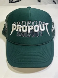 Dropout Hat Cap Snapback Green White Grey Stitched Logos - Picture 1 of 5