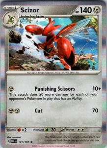 Scizor 141/197 SV03: llamas de obsidiana raras - casi nuevas - Imagen 1 de 2