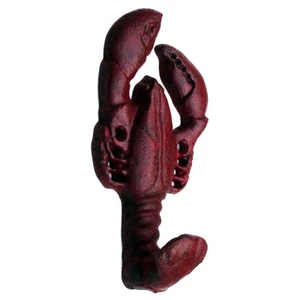 Antique Vintage style Crawfish CAST IRON LOBSTER TAIL HOOK red coat towel rack - Imagen 1 de 1