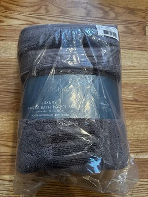 Juego de toallas de baño Charisma Luxury de 2 piezas 30x58 gris metal higroalgodón Foto 1 de 4