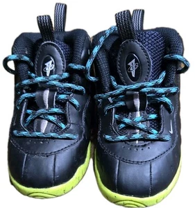 Nike Little Posite Foamposite Black Green One Kids Size 6C DZ2853-001 Volt Shoes - Picture 1 of 5