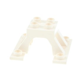 1x Lego Duplo Airplane Landing Gear White Small Raised with Pontoons crs034 10538 16698