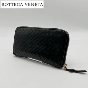 Bottega Veneta BV Intrecciato Black Zip Around Long Wallet no box excellent F/S - Picture 1 of 8