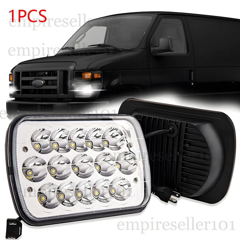 Faro LED negro 130W 7x6" haz alto/bajo apto para Ford E-350 E-450 Super Duty Foto 1 de 4
