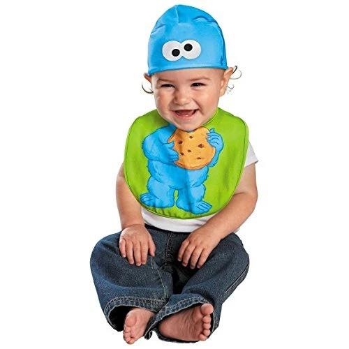 Cookie Monster Bib & Hat Costume Baby Sesame Street Halloween Costume - Image 1 of 1