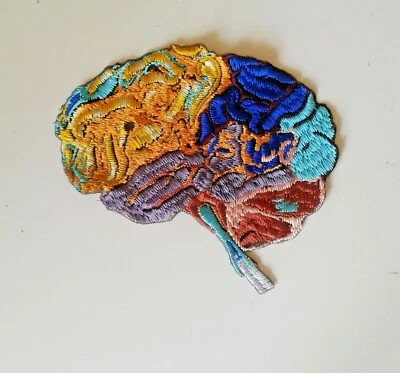 Colored Human Brain Handmade Embroidered Patch - Image 1 of 4
