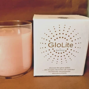 Partylite GLOLITE Strawberry Rhubarb 2 wick Glass Jar Candle G26272 - Picture 1 of 12