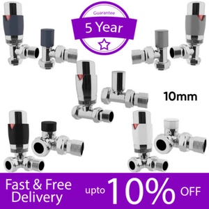 UK Radiators TRV Thermostatic Valves 10mm Angled/Corner/Straight Brass *TRVPack* - Picture 1 of 19