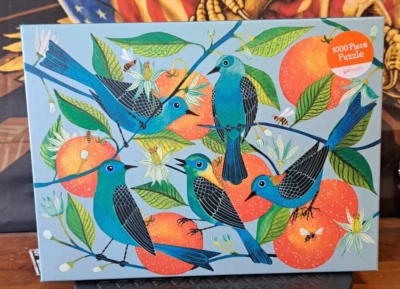 27 x 20 Vibrant Birds & Oranges~ 1000 pc Puzzle~ Las Naranjas by Geninne Zlatkis - Image 1 of 4