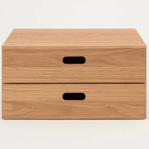 MUJI Cajón Apilable Medio 2 Niveles Chapa de Roble 37x28x18.5 cm 14x11x7.2 pulgadas - Imagen 1 de 6
