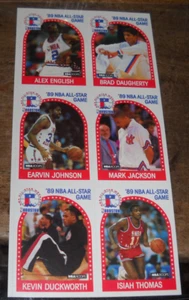 1989-90 HOOPS UNCUT CARD SHEET ALL STAR GAME MAGIC JOHNSON MARK JACKSON ISIAH - Picture 1 of 2