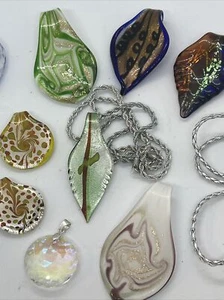 Lote de Collar de Vidrio Murano Soplado a Mano Arte Lámpara de Vidrio Trabajo - Imagen 1 de 8