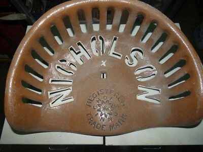 NICHOLSON TRACTOR   IMPLEMENT   SEAT   VINTAGE  MAN CAVE FARM COLLECTOR - Image 1 of 4