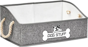 Collapsible Fabric Dog Toy Box and Storage Bin With Handle - Trapezoid Basket Ch - Picture 1 of 7