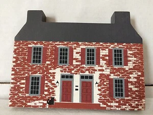 John Belville 1986 House Cats Meow Series VI Village Piece Signed Solid Pine  - Picture 1 of 11