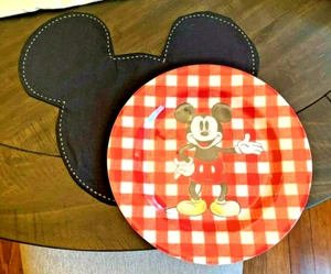 Disney Pottery Barn Mickey Mouse PLATE+Placemat holiday party gift Kids SET ! - Picture 1 of 12