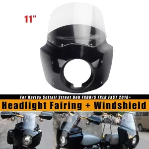 Headlight Fairing Windshield & Bracket For Harley Softail Low Rider FXLR 2018-20 - Foto 1 di 8