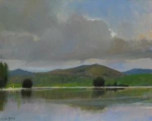 DIPINTO ORIGINALE MALCOLM LUDVIGSEN "William Wordsworth Grasmere" distretto lago - Foto 1 di 1