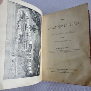 gREAT CONTROVERSY BETWEEN CHRIST & SATAN E G WHITE ANTIQUE 1888 HC BOOK neocurio - Imagen 1 de 23