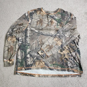 Realtree Camo Henley Waffle Long Sleeve Faded Henley Men's Size XL Comfortable - Picture 1 of 11