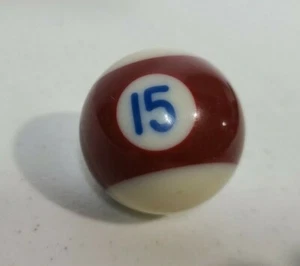 Replacement Mini Billiard Pool Ball 1.5" Ball Number # 15 Stripe Red 1.2oz - Picture 1 of 2