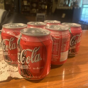 2000 Coca Cola Classic 8 fl oz Unopened- Full 6 pack Cans - Picture 1 of 8