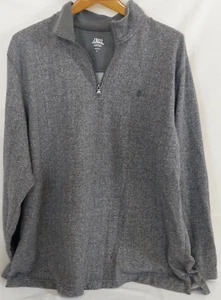 IZOD Men Sweater Grey Size Large 1/4 Zip Pullover Long Sleeves Soft & Cozy - Picture 1 of 6