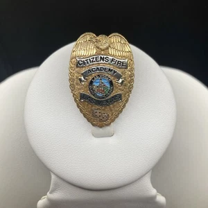 Vintage Last Vegas "Citizen Fire Academy" Pin Gold Tone 1 1/4" - Picture 1 of 5