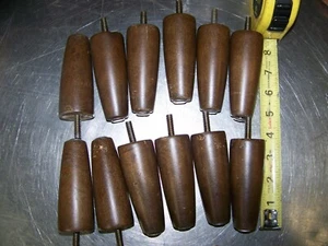 Furniture Feet Chair Ottoman Cabinet Sofa Round Tapered Walnut 12 legs 3 1/2" - Picture 1 of 4