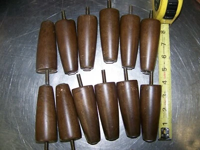  Furniture Feet Chair Ottoman Cabinet Sofa Round Tapered Walnut 12 legs 3 1/2" - Imagem 1 de 4