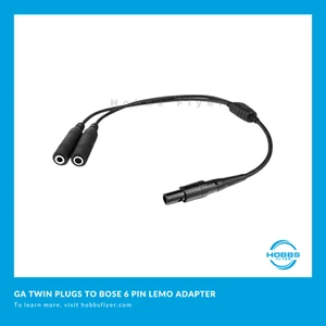 ADAPTADOR LEMO DE 6 PINES A BOSE AVIACIÓN GENERAL (GA) DOBLE ENCHUFE - Imagen 1 de 1