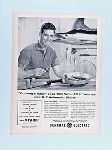 Ted Williams Boston Red Sox Frying Fish Vintage 1955 G.E. Original Print Ad - Picture 1 of 5