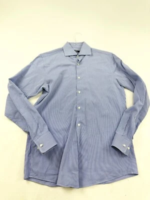 Hugo Boss Shirt Mens L Blue White Plaid Dress Sharp Fit Long Sleeve Button Up - Image 1 of 4
