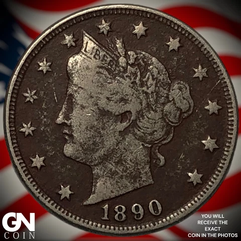 1890 Liberty V Nickel  Q6606 Cover