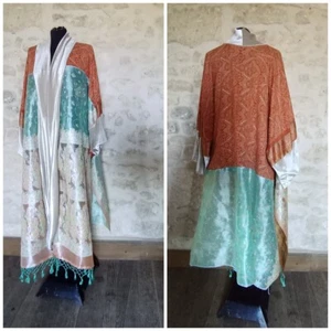 NEU HANDGEFERTIGTE BESPOKE KIMONO JACKE EINGRÖSSE KOSTENLOSE GRÖSSE REINE SEIDENMANTEL - Bild 1 von 10