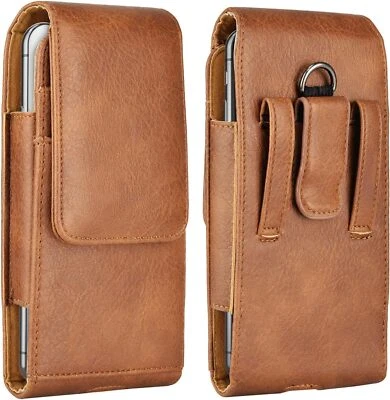 Funda para teléfono celular para iPhone Samsung Funda billetera de cuero con clip para cinturón Foto 1 de 4