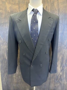 Mani By Giorgio Armani Vintage Made in Italy DB Wool Jacket in Black Size 42L - Picture 1 of 10