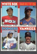 1986 Topps Wax Box Bottom Uncut Fisk Gooden Guerrero Guidry
