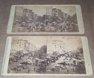 2 1860 E Anthony New York Stereoviews Up Broadway dal Barnums Museum - Foto 1 di 2