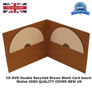 1 CD DVD Double Card board Wallet Recycled Brown Blank NEW HIGH QUALITY COVER - Picture 1 of 2