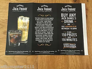 2  GENUINE JACK DANIEL'S & JACK DANIELS HONEY  TABLE TENTS - Picture 1 of 2