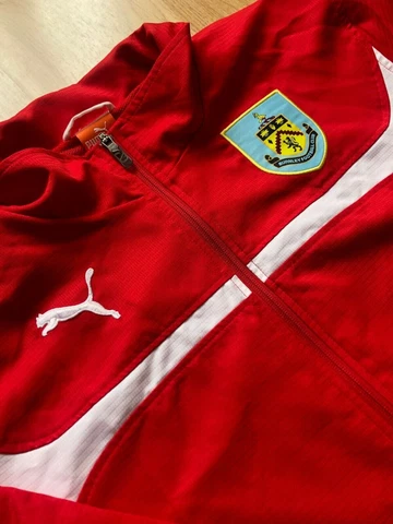 Burnley Football Jacket Track Top Sweatshirt Soccer Puma Red Size L Cover