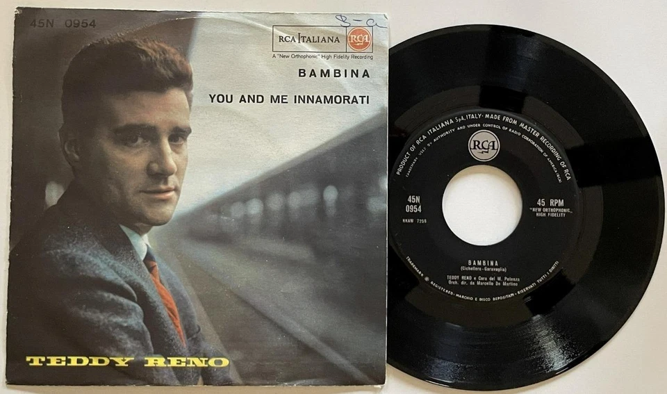 Teddy Reno Bambina / You And Me Innamorati 45 PS NM RCA Italiana Chanson (1959) - Image 1 of 2
