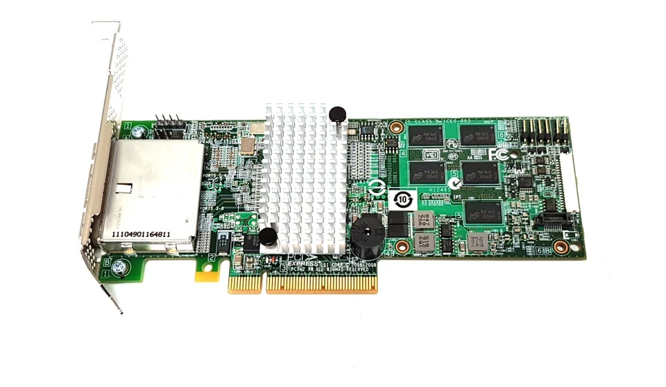 HP LSI Logic PCI-e Low Profile SAS RAID Controller L3-25152-56A 9280-8E - Image 1 of 4