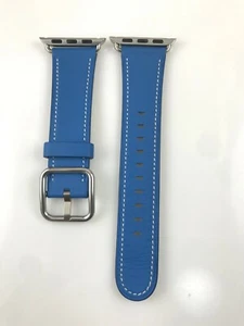 Oryginalny Apple Watch Klasyczna klamra skórzany pasek 38MM 40MM 41MM S9 S10 42MM Niebieski - Zdjęcie 1 z 9
