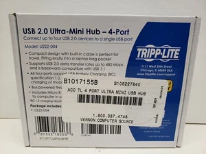 TRIPP LITE MASTER-POWER U222-004 4-PORT USB ULTRA-MINI HUB M/FX4 - Picture 1 of 9